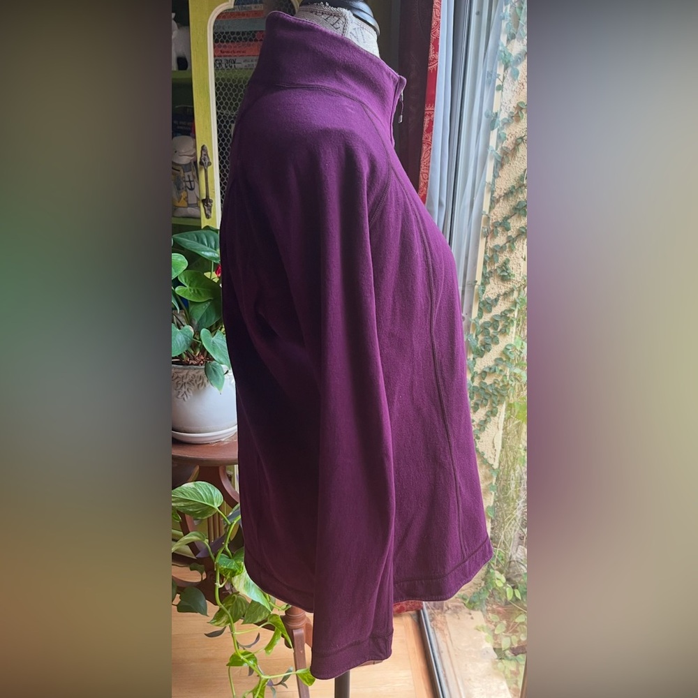 Reversible Purple Striped to Plain Flip Zip Jacket Well-Engineered Sz S / M - Picture 8 of 11